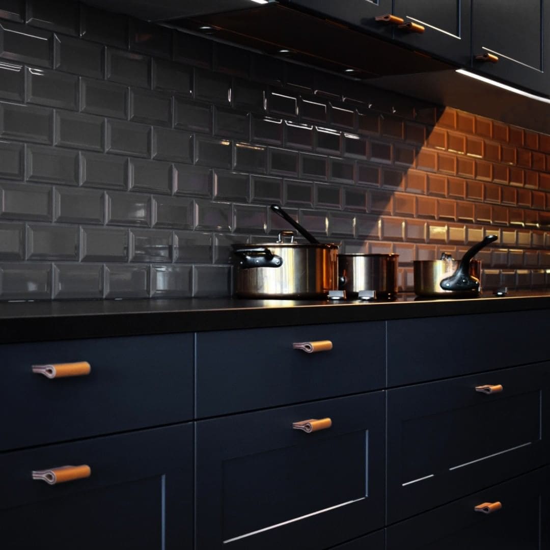 dark kitchen cabinet photo by minimaro.luxury.handles_