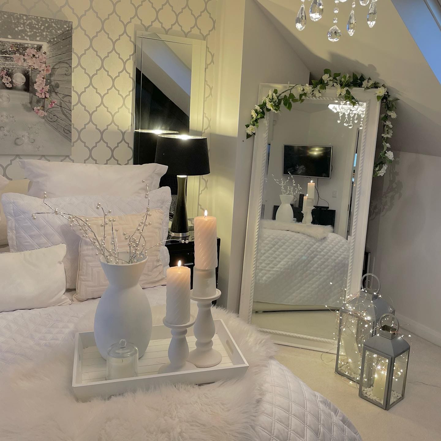 white bedroom mirror