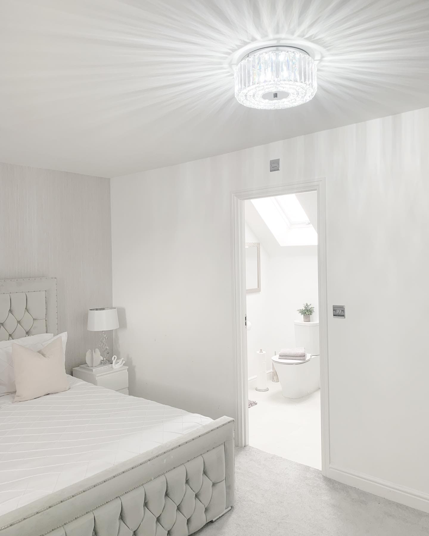 white bedroom chandelier